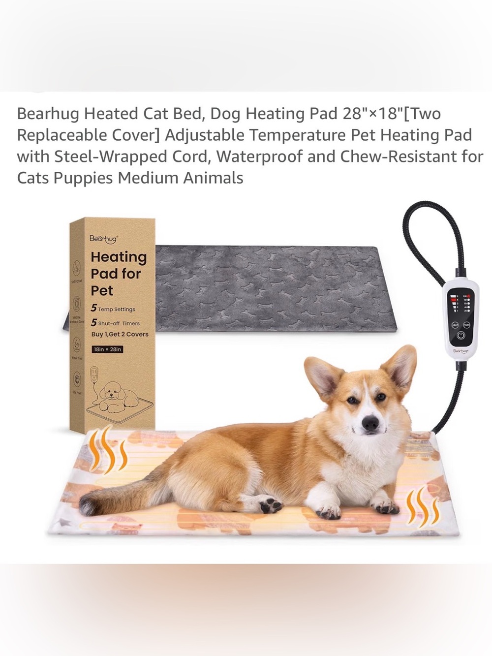 Brand new Heated Pet Pad - Gray Heated Dog & OR Cat Pad/ Large